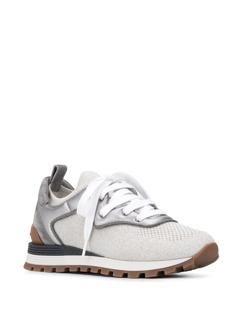 Panelled lace-up sneakers